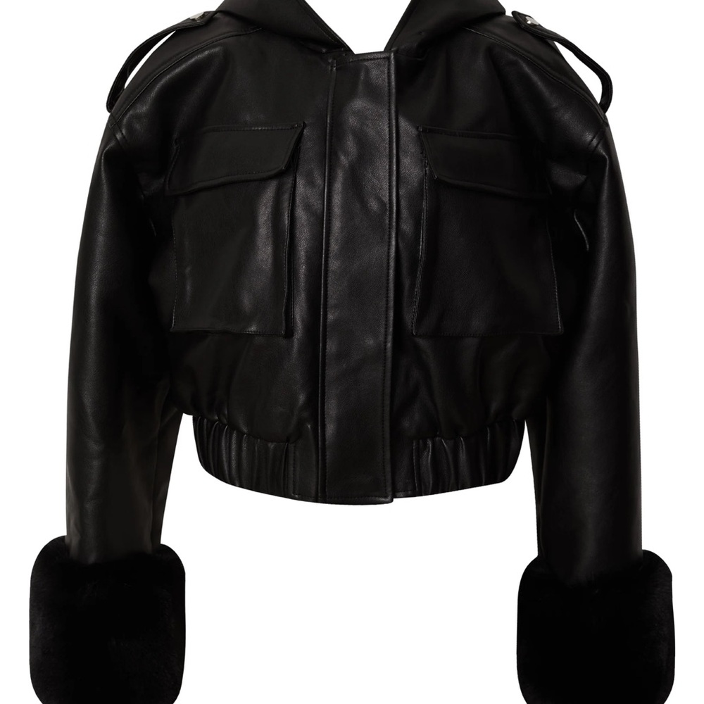 Olivia Black Faux Fur Coat - Picture 6 of 7